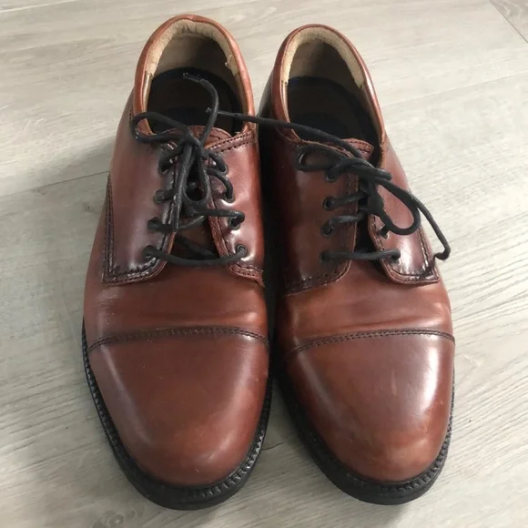 Dockers Brown Leather Cap Toe Shoes - Mens US Size 10.5 - Picture 2 of 14